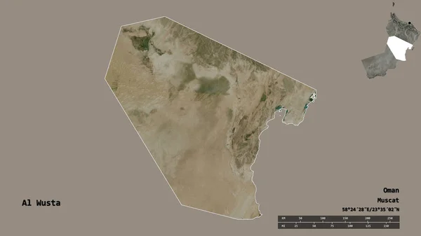 Форма Аль Вуста Область Оман Столицей Изолированы Прочном Фоне Дистанционный — стоковое фото