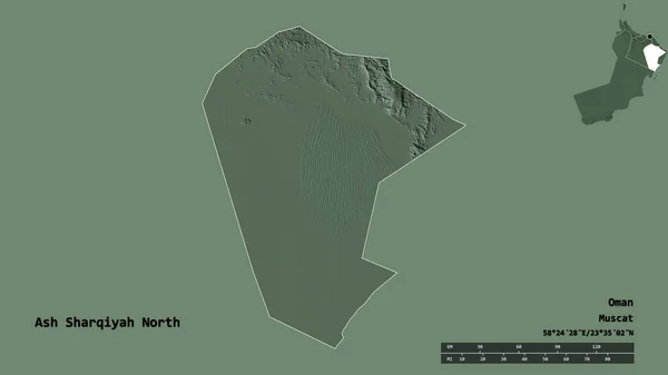 Shape Ash Sharqiyah North Region Oman Its Capital Isolated Solid — Stock Photo, Image