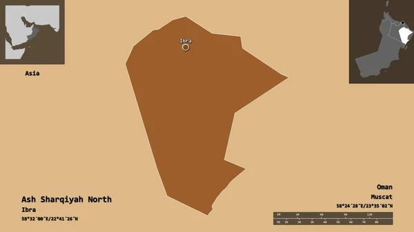Σχήμα Ash Sharqiyah Βορρά Περιοχή Του Ομάν Και Την Πρωτεύουσα — Φωτογραφία Αρχείου