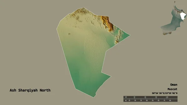 Shape Ash Sharqiyah North Region Oman Mit Seiner Hauptstadt Isoliert — Stockfoto