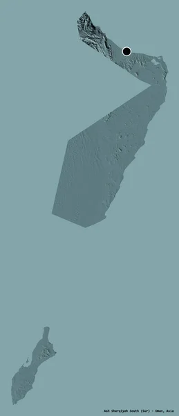 Form Ash Sharqiyah South Regionen Oman Med Sin Huvudstad Isolerad — Stockfoto