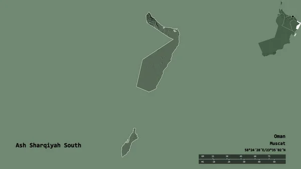 Форма Шаркія Півдні Області Оман Столицею Ізольованою Твердому Тлі Масштаб — стокове фото
