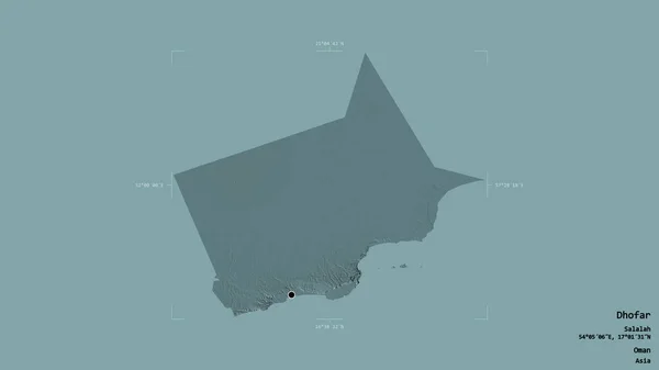 Oblast Dhofar Provincie Omán Izolovaná Pevném Pozadí Georeferenční Hraniční Oblasti — Stock fotografie