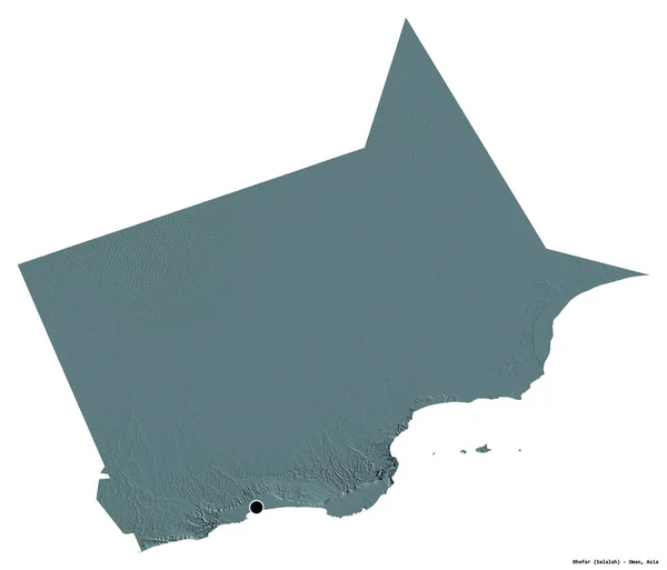 Tvar Dhofar Provincie Omán Hlavním Městem Izolovaným Bílém Pozadí Barevná — Stock fotografie