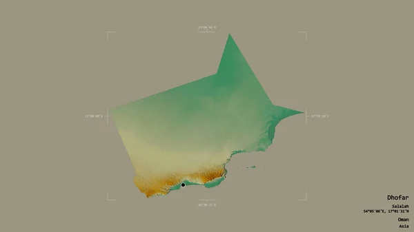 Zona Dhofar Provincia Omán Aislada Sobre Fondo Sólido Una Caja — Foto de Stock