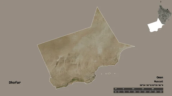 Forma Dhofar Província Omã Com Sua Capital Isolada Fundo Sólido — Fotografia de Stock