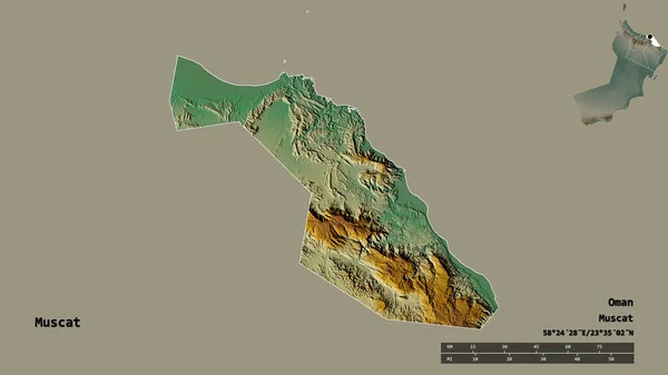 Форма Муската Провинция Оман Столицей Изолированы Прочном Фоне Дистанционный Масштаб — стоковое фото