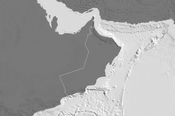 Розширена Територія Оману Білевелівська Карта Висот Візуалізація — стокове фото