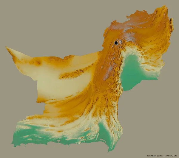 Gestalt Von Belutschistan Provinz Von Pakistan Mit Seiner Hauptstadt Isoliert — Stockfoto