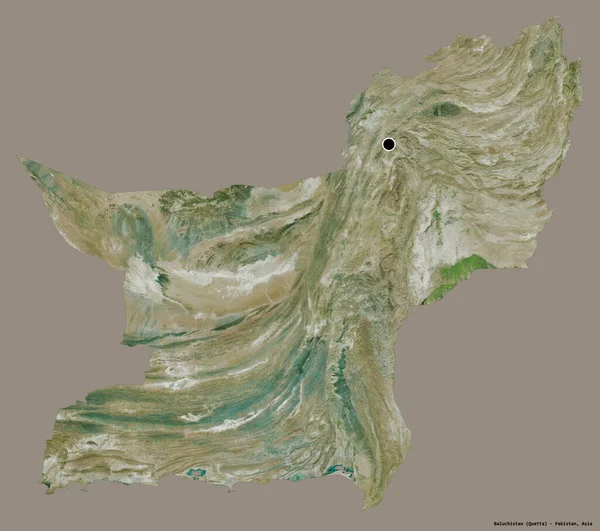 Shape Baluchistan Province Pakistan Its Capital Isolated Solid Color Background — Stock Photo, Image