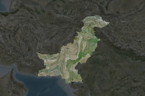 Forma Pakistán Separada Por Desaturación Las Áreas Vecinas Imágenes Satélite — Foto de Stock