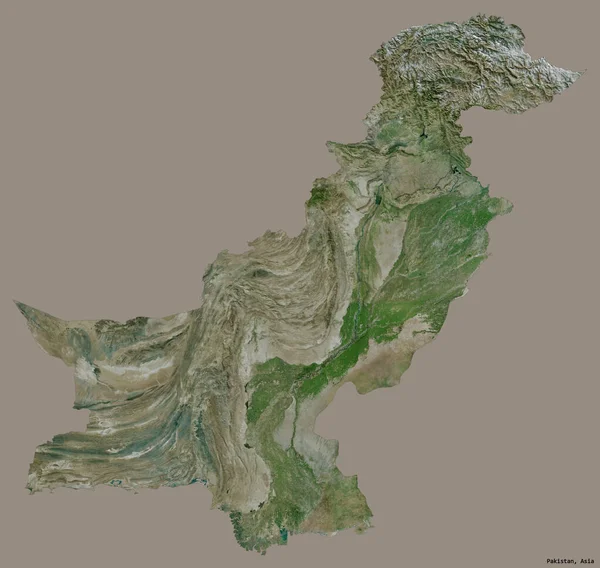 Forma Pakistán Con Capital Aislado Sobre Fondo Color Sólido Imágenes — Foto de Stock