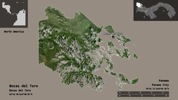 Форма Бокас Дель Торо Провінції Панама Столиці Масштаб Відстаней Превью — стокове фото