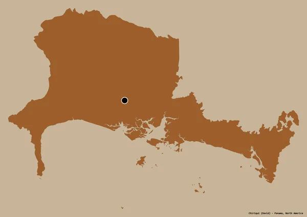 Kształt Chiriqui Prowincja Panama Jego Kapitału Izolowane Solidnym Tle Koloru — Zdjęcie stockowe