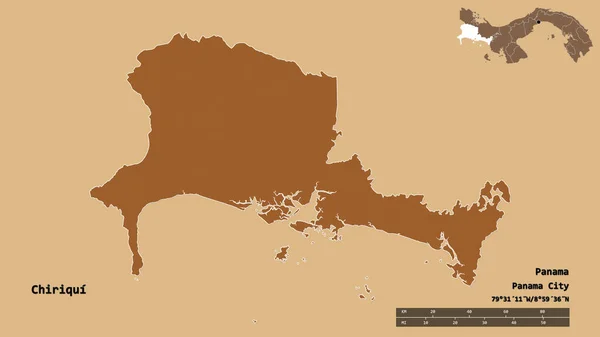 Form Chiriqui Provinsen Panama Med Dess Huvudstad Isolerad Solid Bakgrund — Stockfoto