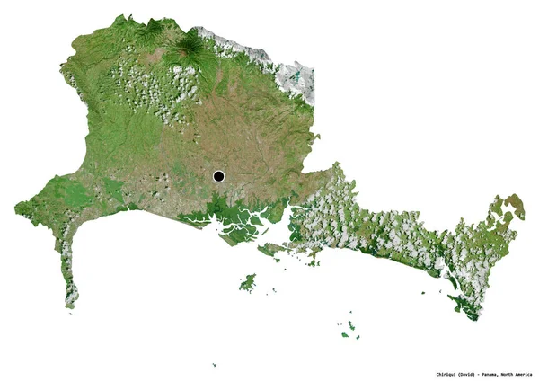 Alakja Chiriqui Panama Tartomány Főváros Elszigetelt Fehér Alapon Műholdas Képek — Stock Fotó