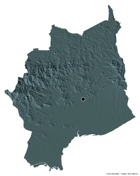 Kształt Cocle Prowincja Panama Stolicą Odizolowaną Białym Tle Kolorowa Mapa — Zdjęcie stockowe