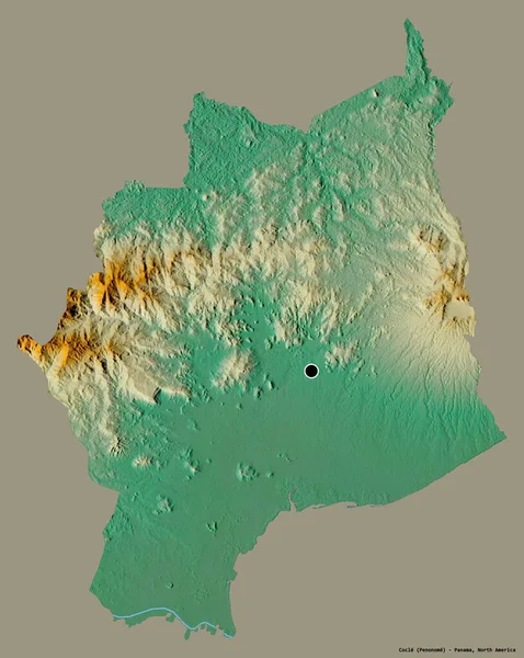 Forma Cocle Província Panamá Com Sua Capital Isolada Fundo Cor — Fotografia de Stock