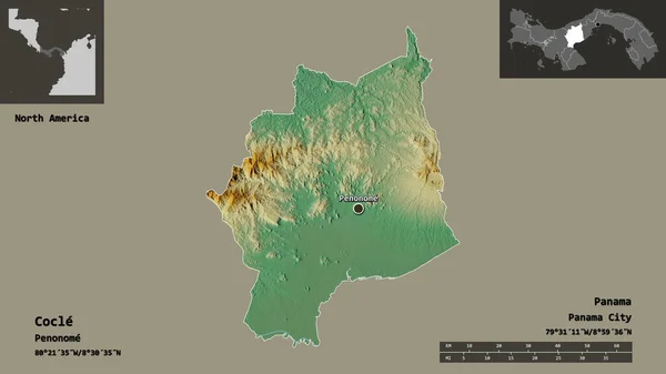 Forma Cocle Provincia Panamá Capital Escala Distancia Vistas Previas Etiquetas — Foto de Stock