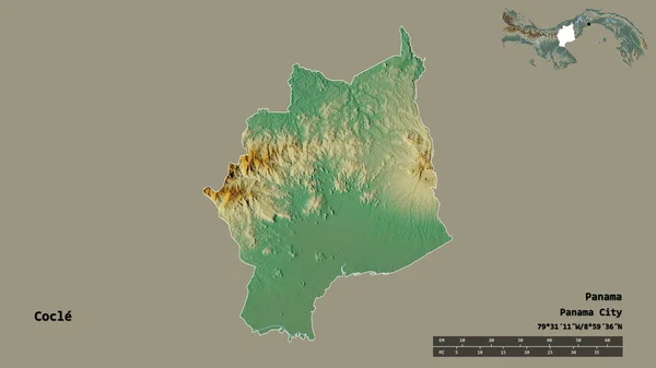 Forma Cocle Provincia Panamá Con Capital Aislada Sobre Fondo Sólido — Foto de Stock