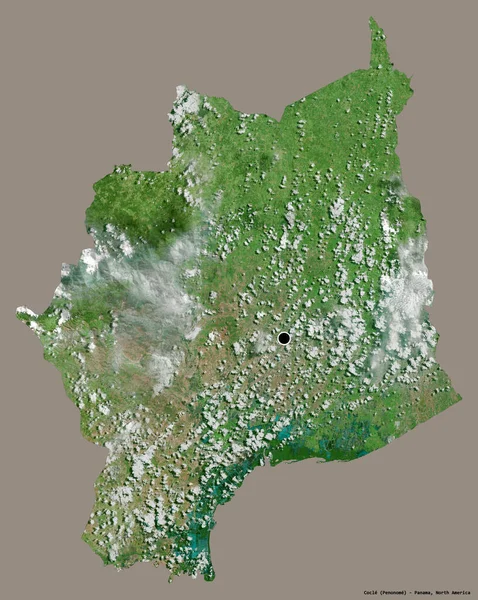 Forma Cocle Província Panamá Com Sua Capital Isolada Fundo Cor — Fotografia de Stock