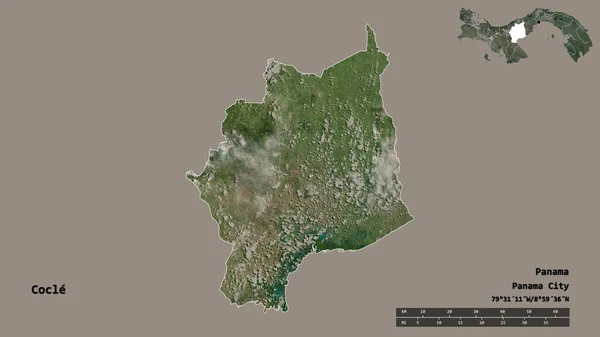 Форма Кокле Провінції Панама Столицею Ізольованою Твердому Тлі Масштаб Відстаней — стокове фото