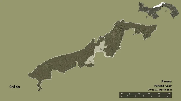 Form Colon Provinsen Panama Med Sin Huvudstad Isolerad Solid Bakgrund — Stockfoto