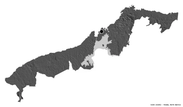 Форма Колон Провінція Панама Столицею Ізольованою Білому Тлі Білевелівська Карта — стокове фото