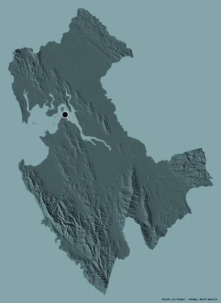 Form Darien Provinsen Panama Med Sin Huvudstad Isolerad Solid Färg — Stockfoto