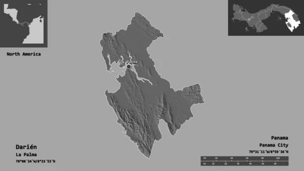 Форма Дарьена Провинции Панама Столицы Шкала Расстояний Предварительные Просмотры Метки — стоковое фото