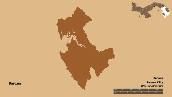 Forma Darién Provincia Panamá Con Capital Aislada Sobre Fondo Sólido —  Fotos de Stock