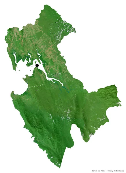 Форма Дар Провінція Панама Столицею Ізольованою Білому Тлі Супутникові Знімки — стокове фото