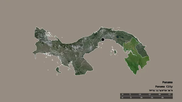 Forma Dessaturada Panamá Com Sua Capital Principal Divisão Regional Área — Fotografia de Stock