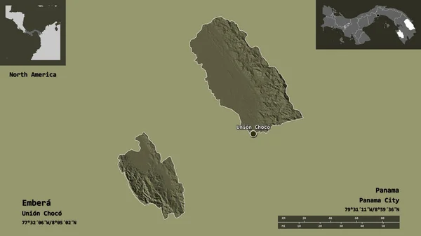 Форма Эмберы Коренной Территории Панамы Столицы Шкала Расстояний Предварительные Просмотры — стоковое фото