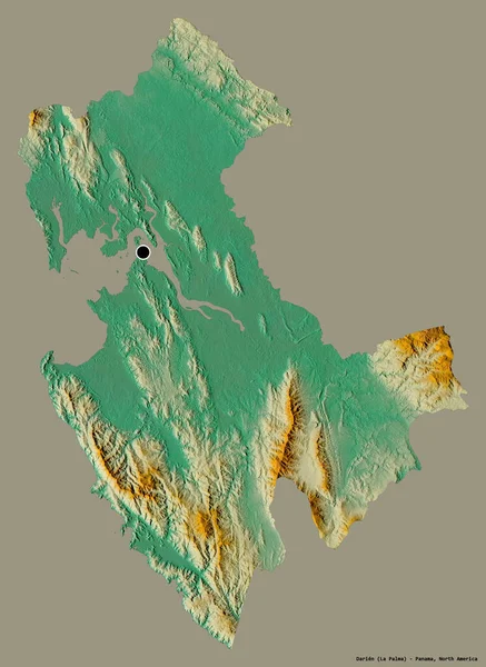 Forma Darién Provincia Panamá Con Capital Aislada Sobre Fondo Color — Foto de Stock