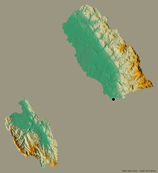 Forma Embera Territorio Indígena Panamá Con Capital Aislada Sobre Fondo — Foto de Stock