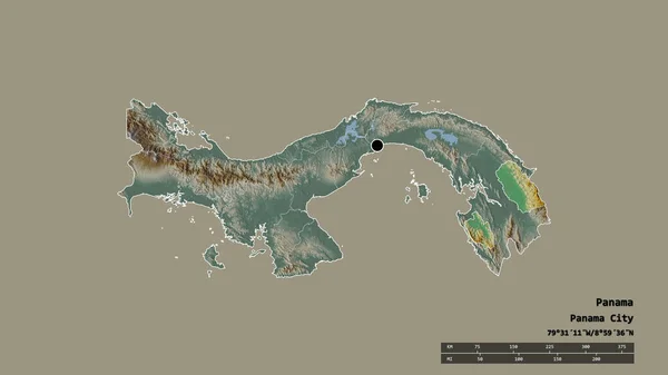 파나마의 중심지인 파나마의 모습과 지역은 분리되어 라벨이요 렌더링 — 스톡 사진