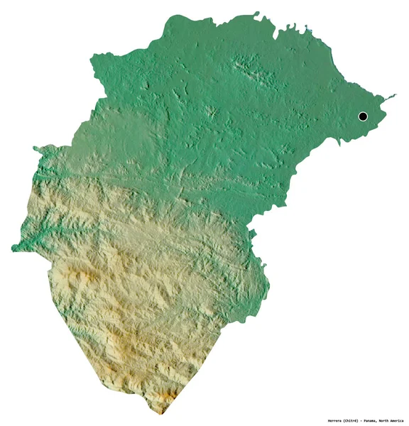 Форма Еррери Провінції Панама Столицею Ізольованою Білому Тлі Карта Рельєфу — стокове фото