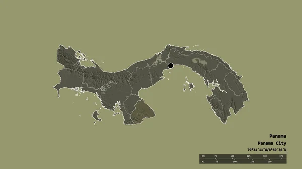 Afgebroken Vorm Van Panama Met Hoofdstad Belangrijkste Regionale Divisie Het — Stockfoto