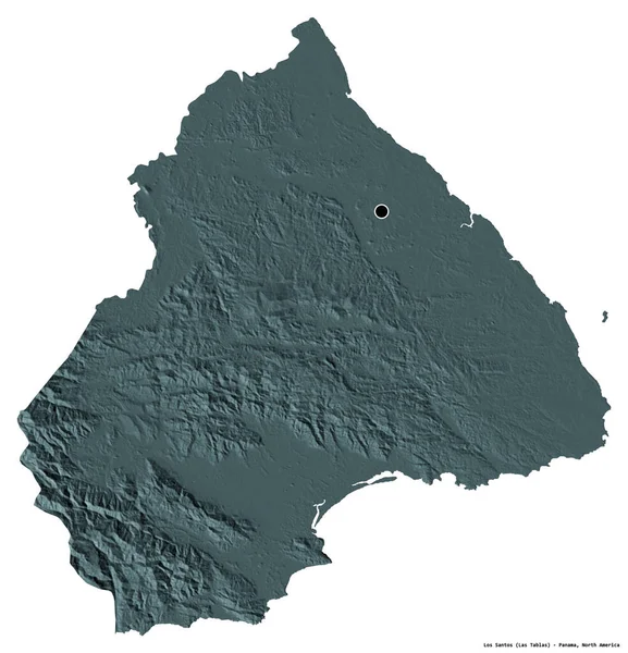 Form Los Santos Provinsen Panama Med Sin Huvudstad Isolerad Vit — Stockfoto