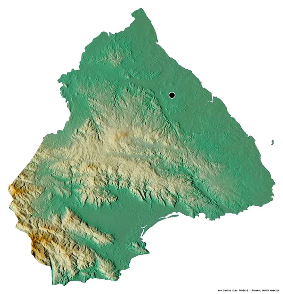 Форма Лос Сантос Провінція Панама Столицею Ізольованою Білому Тлі Карта — стокове фото