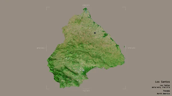 巴拿马省洛斯桑托斯市的一个地区 在一个地理参照框的坚实背景下被隔离 卫星图像 3D渲染 — 图库照片