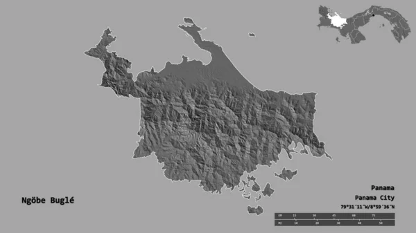 Forma Ngobe Bugle Territorio Indigeno Panama Con Sua Capitale Isolata — Foto Stock