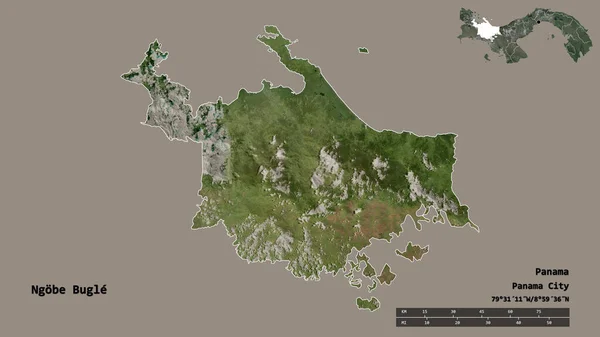 Forme Ngobe Bugle Territoire Indigène Panama Avec Capitale Isolée Sur — Photo