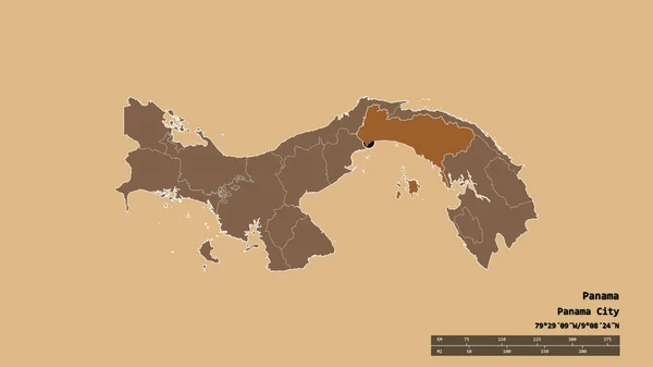 Afgebroken Vorm Van Panama Met Haar Hoofdstad Belangrijkste Regionale Divisie — Stockfoto