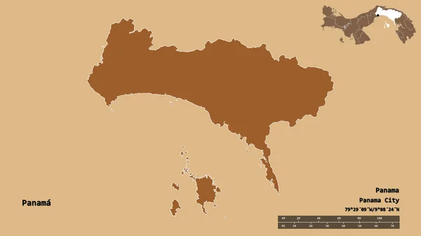 Tvar Panamy Provincie Panama Hlavním Městem Izolovaným Pevném Pozadí Měřítko — Stock fotografie