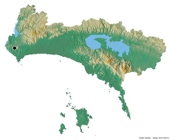 Kształt Panamy Prowincja Panama Stolicą Odizolowaną Białym Tle Mapa Pomocy — Zdjęcie stockowe