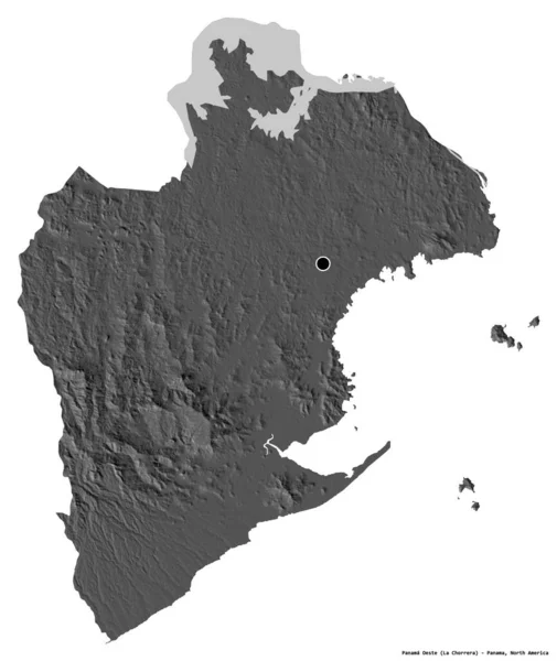 Forme Panama Oeste Province Panama Avec Capitale Isolée Sur Fond — Photo