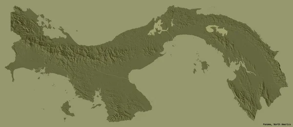 Kształt Panamy Jej Kapitałem Odizolowanym Solidnym Tle Kolorystycznym Kolorowa Mapa — Zdjęcie stockowe