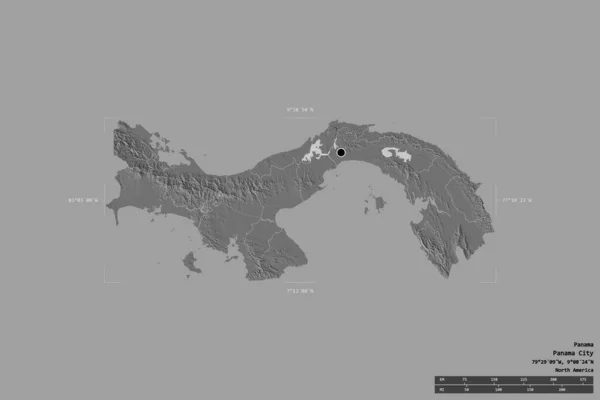 Oblast Panamy Izolovaná Pevném Pozadí Georeferenčním Ohraničujícím Boxu Hlavní Regionální — Stock fotografie